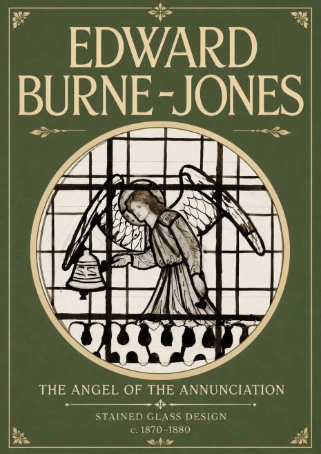 Edward Burne-Jones The Angel of the Annunciation (Stained Glass Design) No4 - Poszter