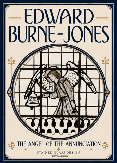 Edward Burne-Jones The Angel of the Annunciation (Stained Glass Design) No5 - Poszter