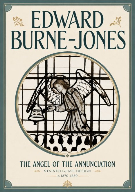 Edward Burne-Jones The Angel of the Annunciation (Stained Glass Design) No6 - Poszter