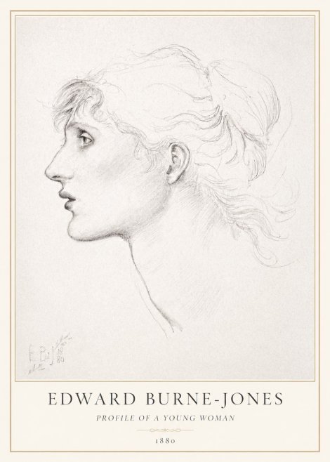 Edward Burne-Jones Profile of a Young Woman No1 - Poszter