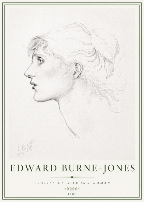 Edward Burne-Jones Profile of a Young Woman No4 - Poszter
