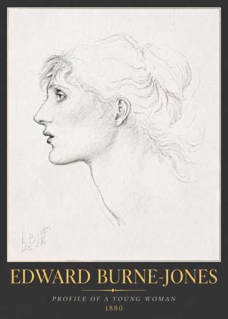 Edward Burne-Jones Profile of a Young Woman No5 - Poszter
