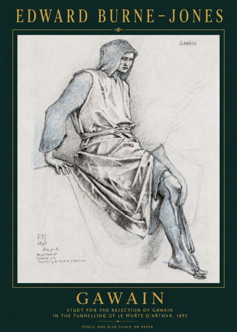 Edward Burne-Jones Gawain - Study for the Rejection of Gawain in the Tunnelling of Le Morte D'arthur, 1893 No3 - Poszter