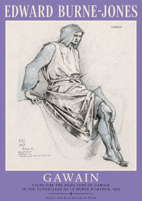Edward Burne-Jones Gawain - Study for the Rejection of Gawain in the Tunnelling of Le Morte D'arthur, 1893 No4 - Poszter