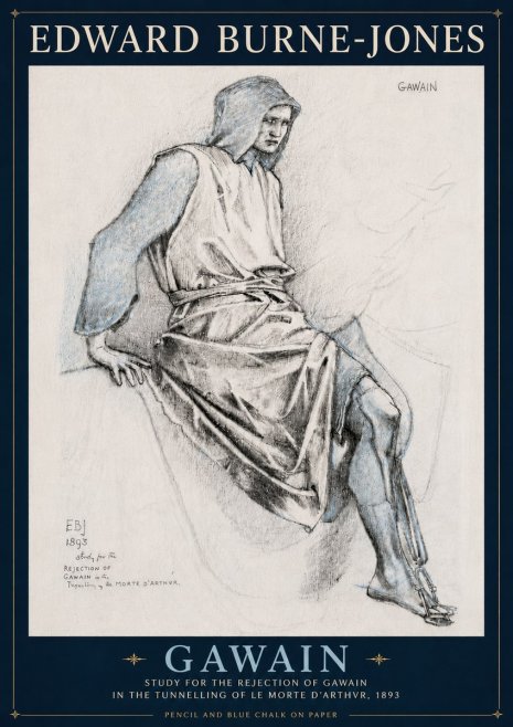 Edward Burne-Jones Gawain - Study for the Rejection of Gawain in the Tunnelling of Le Morte D'arthur, 1893 No6 - Poszter