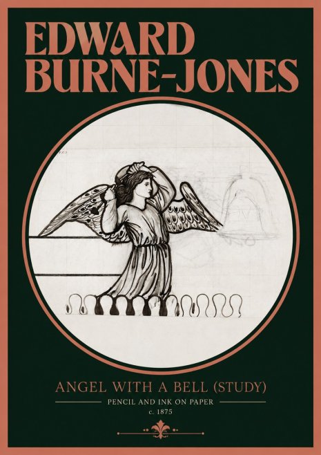 Edward Burne-Jones Angel with a Bell (Study) No2 - Poszter