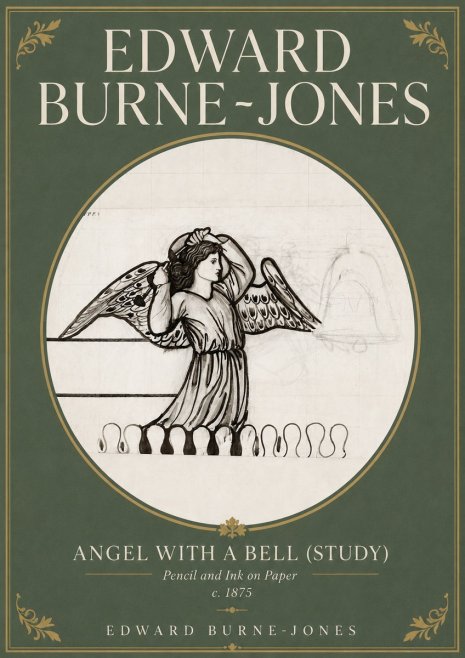 Edward Burne-Jones Angel with a Bell (Study) No4 - Poszter
