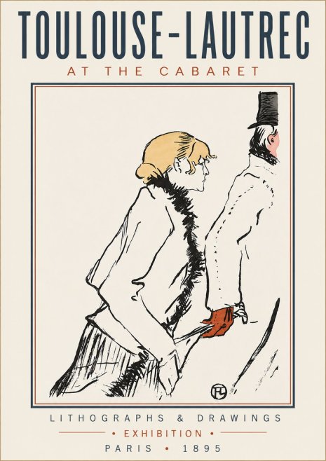 Toulouse-Lautrec At the Cabaret No3 - Poszter