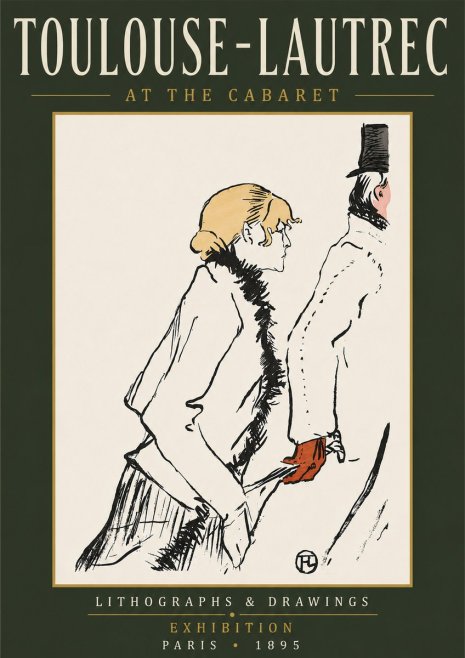 Toulouse-Lautrec At the Cabaret No6 - Poszter