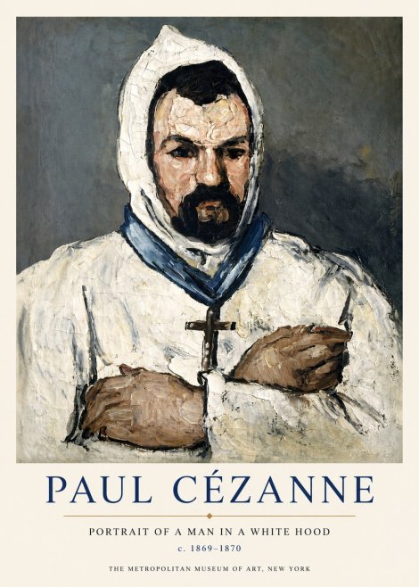 Paul Cézanne Portrait of a Man in a White Hood No3 - Poszter