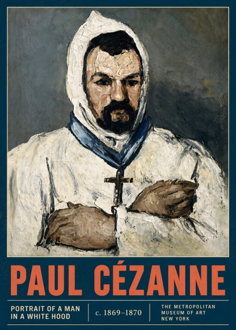 Paul Cézanne Portrait of a Man in a White Hood No4 - Poszter