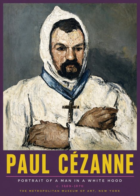 Paul Cézanne Portrait of a Man in a White Hood No5 - Poszter