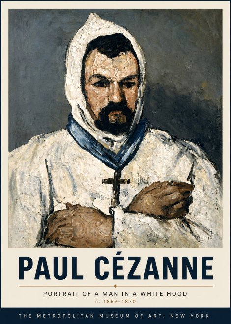 Paul Cézanne Portrait of a Man in a White Hood No6 - Poszter