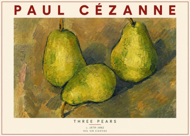 Paul Cézanne Three Pears No5 - Poszter