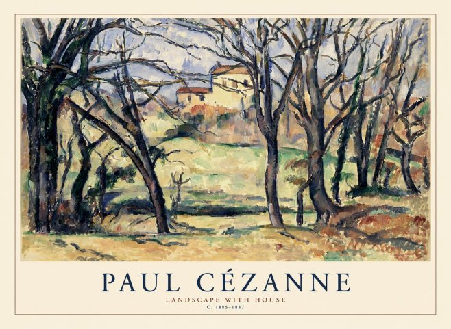 Paul Cézanne Landscape with House No1 - Poszter