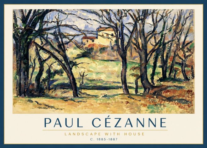 Paul Cézanne Landscape with House No3 - Poszter