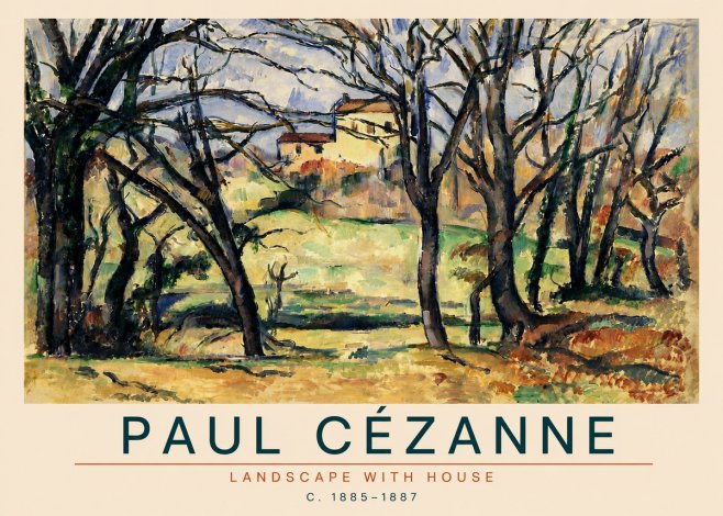 Paul Cézanne Landscape with House No4 - Poszter
