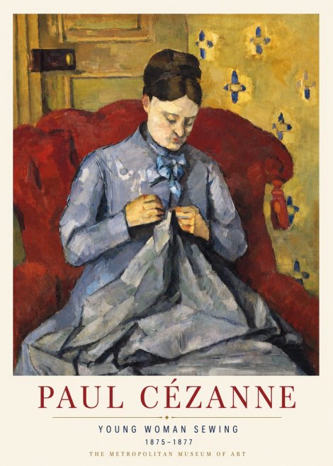 Paul Cézanne Young Woman Sewing No4 - Poszter