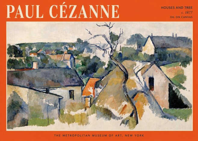 Paul Cézanne Houses and Tree No6 - Poszter