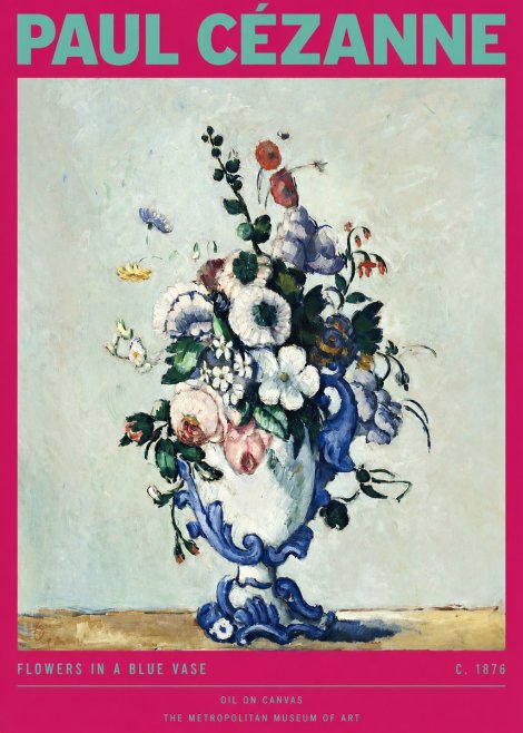 Paul Cézanne Flowers in a Blue Vase No2 - Poszter