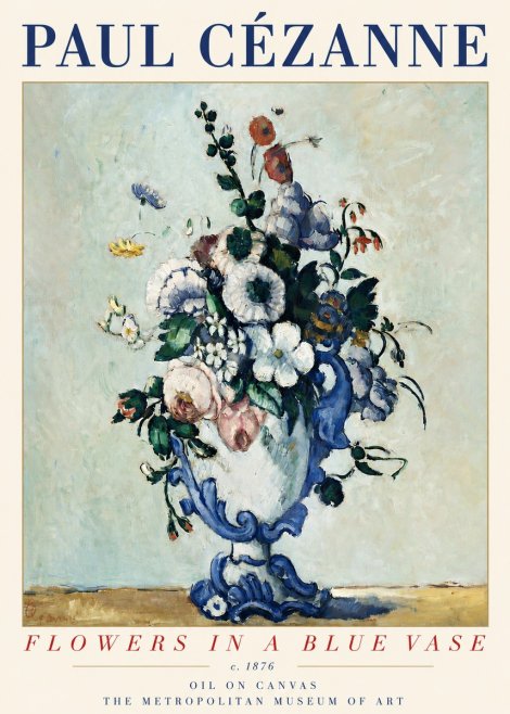 Paul Cézanne Flowers in a Blue Vase No3 - Poszter