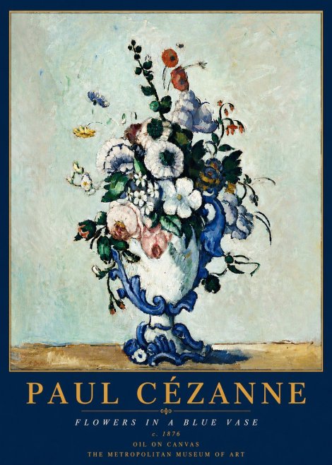 Paul Cézanne Flowers in a Blue Vase No6 - Poszter