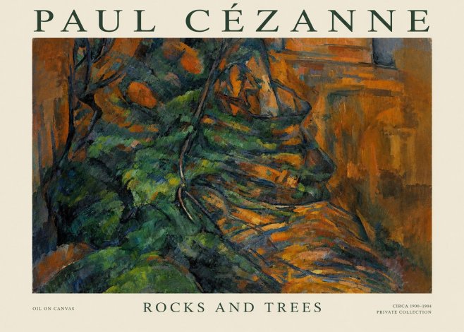 Paul Cézanne Rocks and Trees IV No1 - Poszter