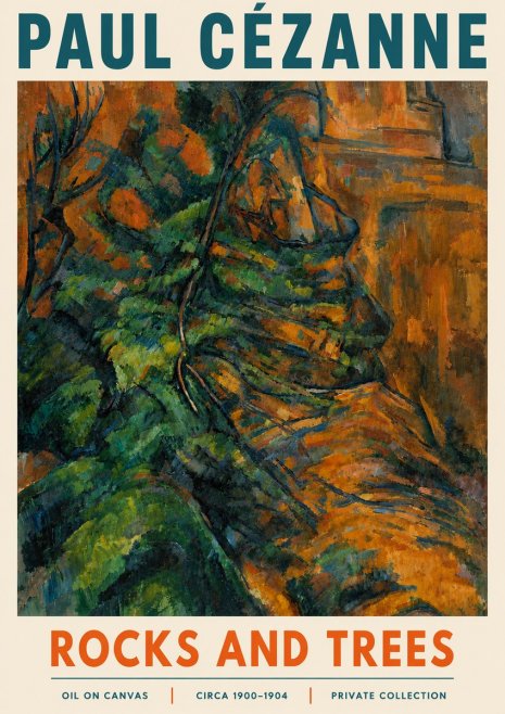Paul Cézanne Rocks and Trees IV No5 - Poszter