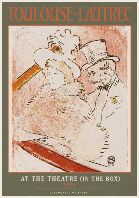 Toulouse-Lautrec At the Theatre (in the Box) No2 - Poszter