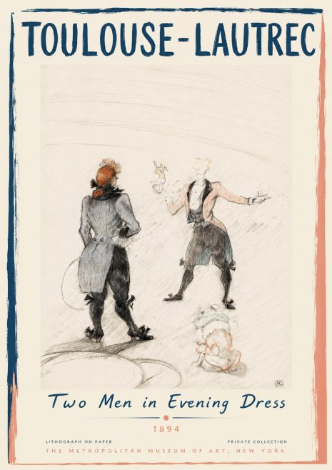 Toulouse-Lautrec Two Men in Evening Dress No3 - Poszter