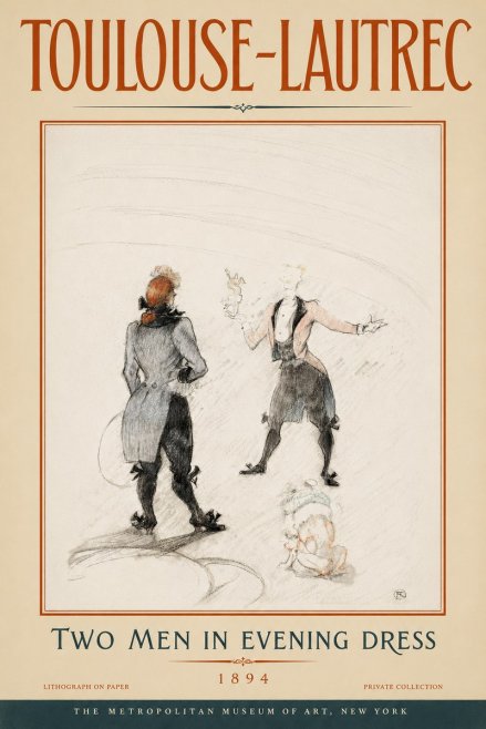 Toulouse-Lautrec Two Men in Evening Dress No4 - Poszter