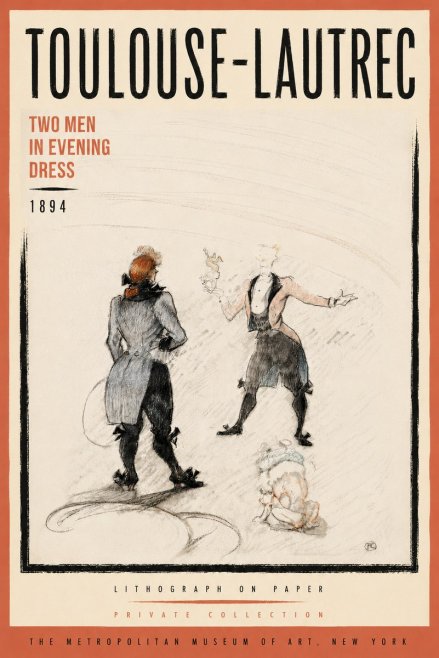 Toulouse-Lautrec Two Men in Evening Dress No6 - Poszter