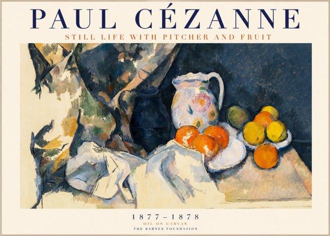 Paul Cézanne Still Life with Pitcher and Fruit No1 - Poszter