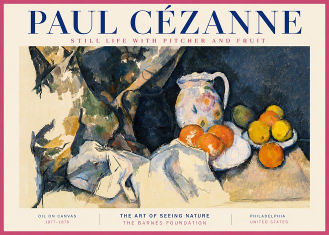 Paul Cézanne Still Life with Pitcher and Fruit No5 - Poszter