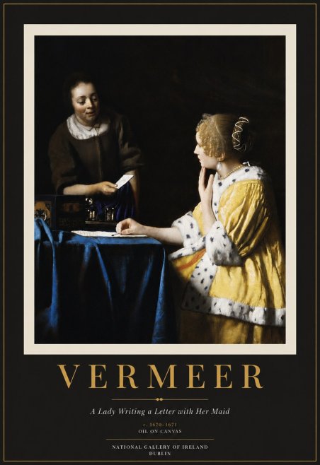 Vermeer A Lady Writing a Letter with Her Maid II No6 - Poszter