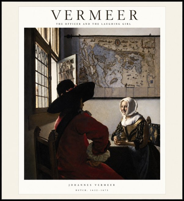 Vermeer The Officer and the Laughing Girl No1 - Poszter