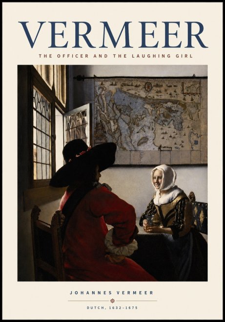 Vermeer The Officer and the Laughing Girl No2 - Poszter