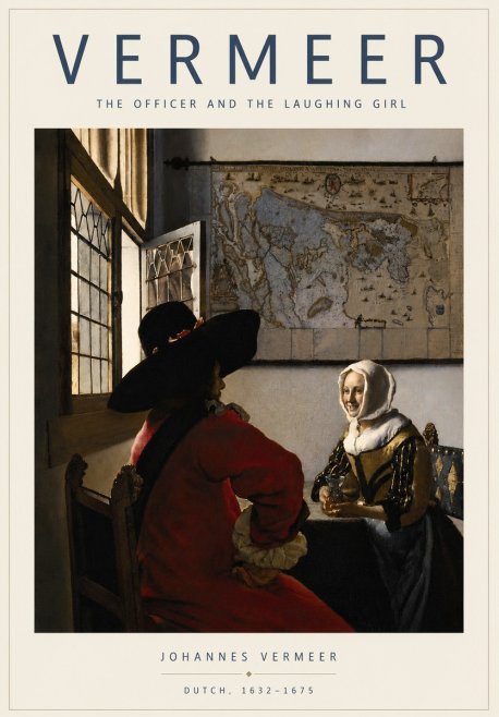 Vermeer The Officer and the Laughing Girl No4 - Poszter
