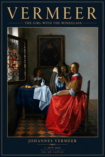 Vermeer The Girl with the Wineglass No6 - Poszter