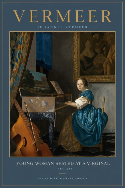 Vermeer Young Woman Seated at a Virginal No2 - Poszter