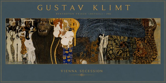 Klimt Beethoven Frieze (Detail) No3 - Poszter