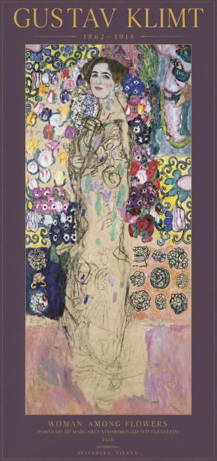 Klimt Woman Among Flowers No2 - Poszter