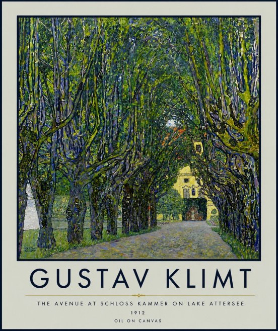 Klimt The Avenue at Schloss Kammer on Lake Attersee No6 - Poszter