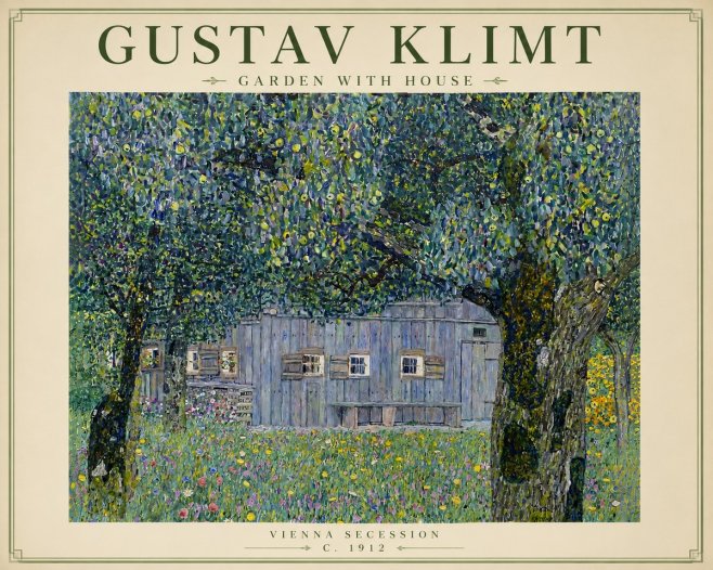 Klimt Garden with House No5 - Poszter