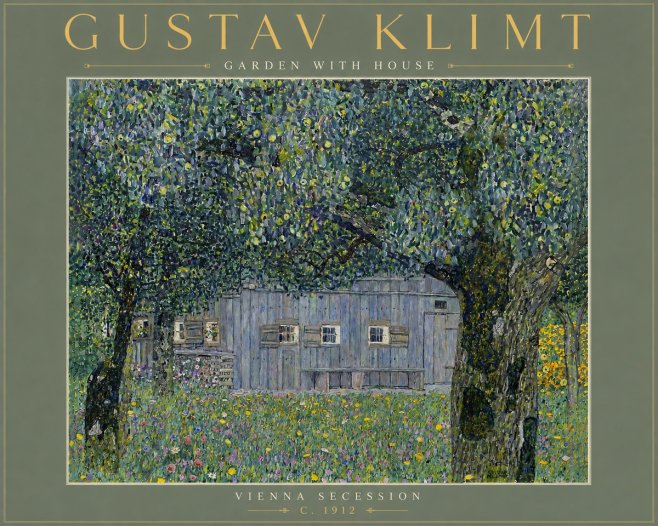 Klimt Garden with House No6 - Poszter