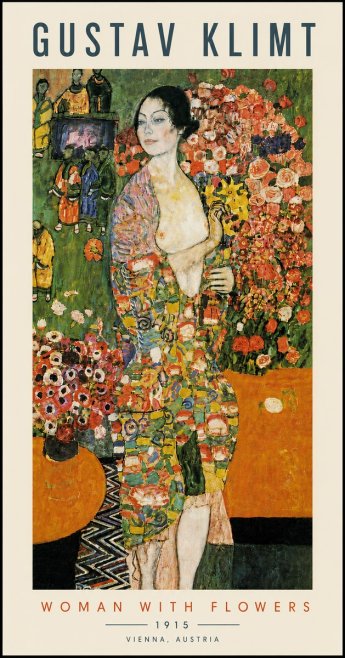 Klimt Woman with Flowers No5 - Poszter