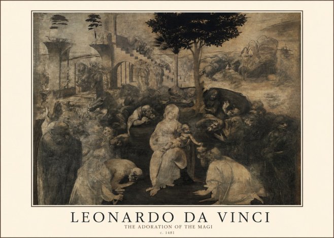 Leonardo da Vinci The Adoration of the Magi No2 - Poszter