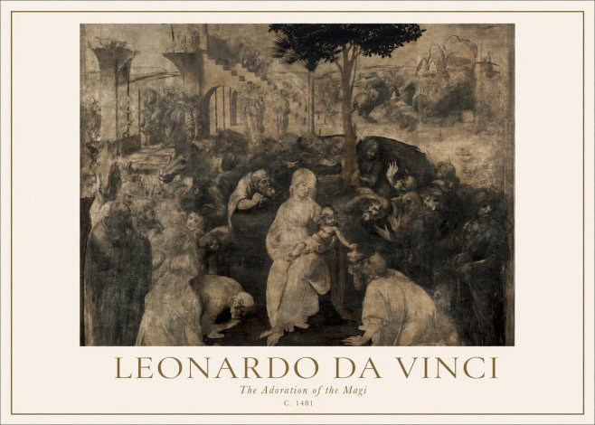 Leonardo da Vinci The Adoration of the Magi No3 - Poszter
