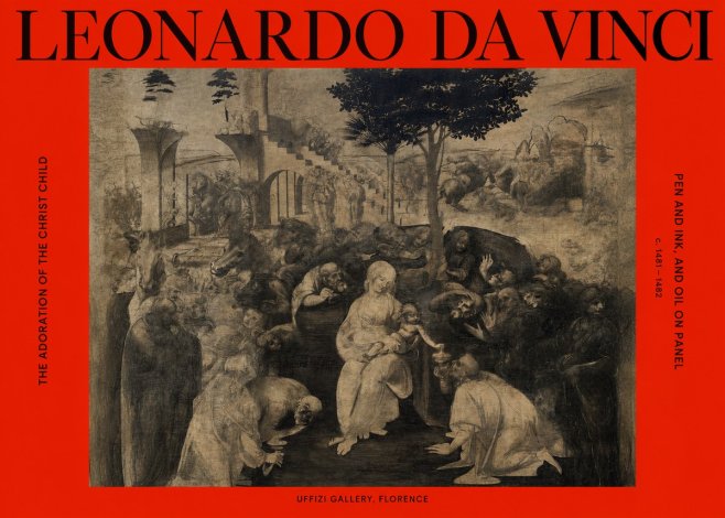 Leonardo da Vinci The Adoration of the Magi No6 - Poszter