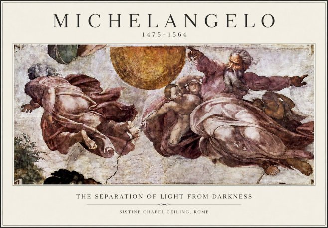 Michelangelo The Separation of Light from Darkness No3 - Poszter